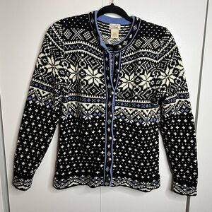 LL Bean 100% Cotton Knit Button Down Sweater Vintage Small